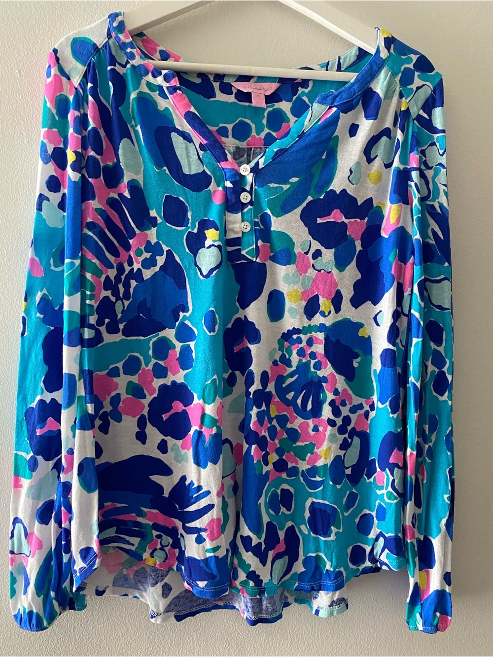 Lilly Pulitzer Pink, Teal & Navy Floral-Print Top